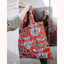Kép betöltése a galériamegjelenítőbe: Hipster Cats & Birds Shopping Bag