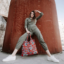 Kép betöltése a galériamegjelenítőbe: Hipster Cats & Birds Shopping Bag