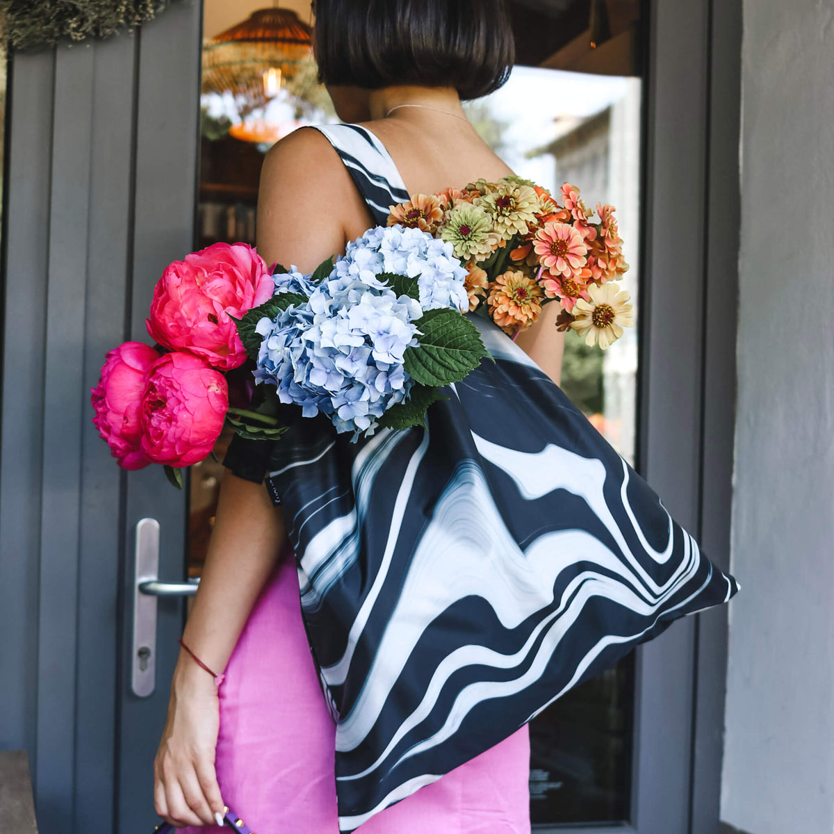 Black Marble Briony shopping bag