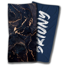 Kép betöltése a galériamegjelenítőbe: Dark Gold Marble Beach Towel 180x90cm