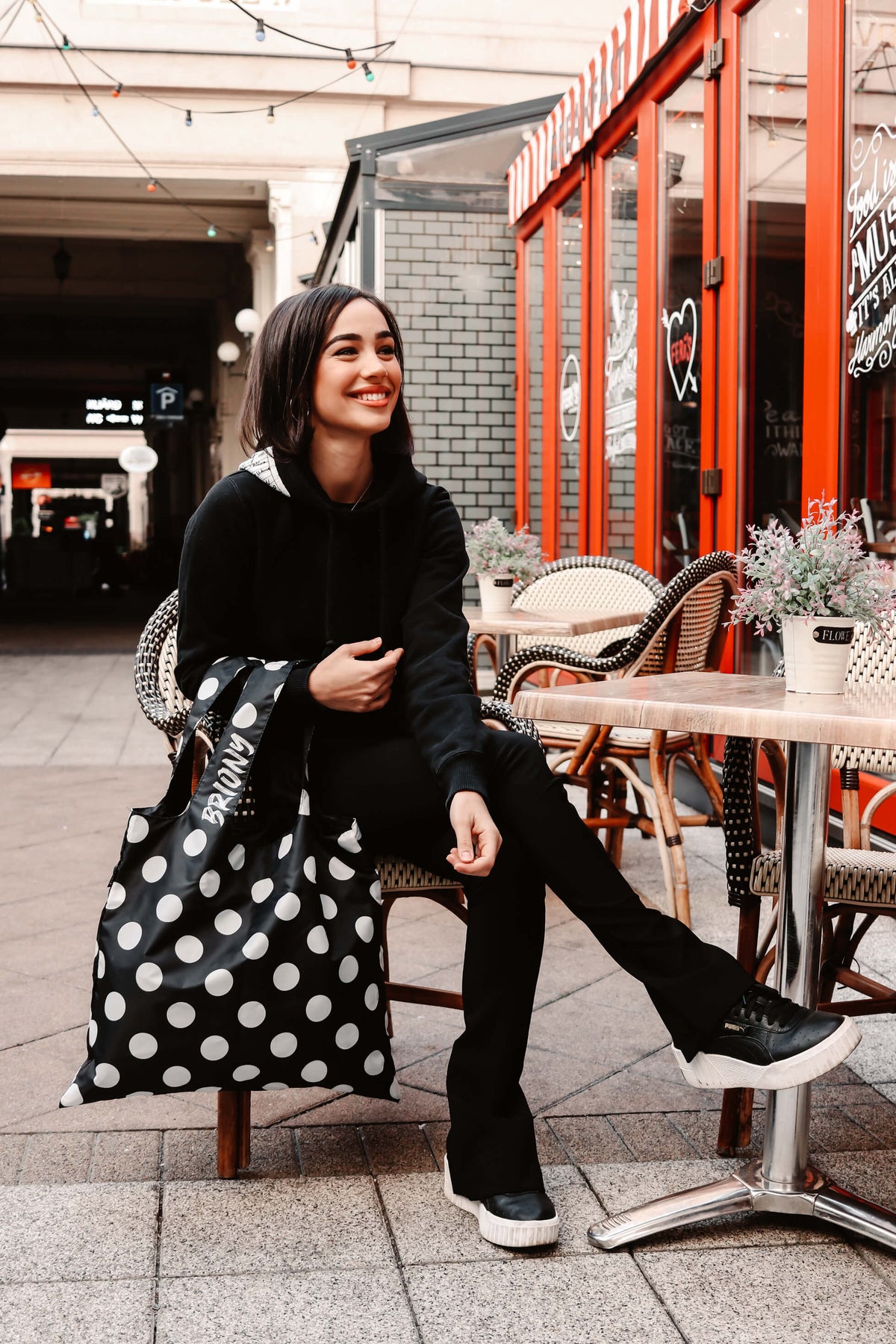 White Dots Shopping Bag