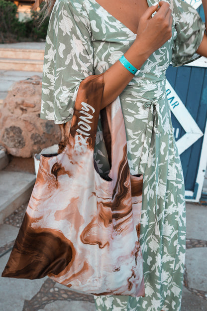 Brown Liquid Shopping Bag
