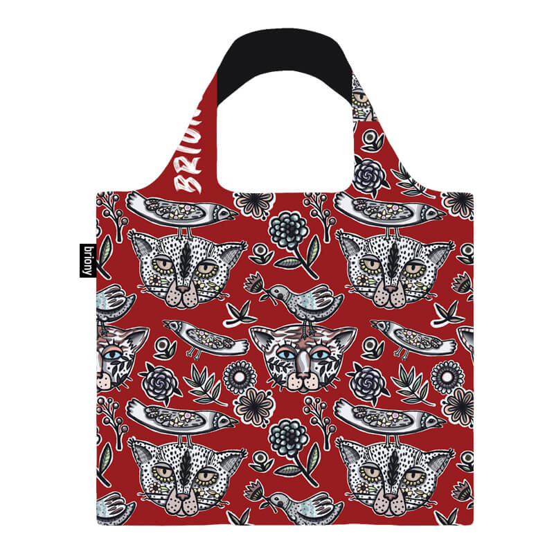 Hipster Cats & Birds Shopping Bag