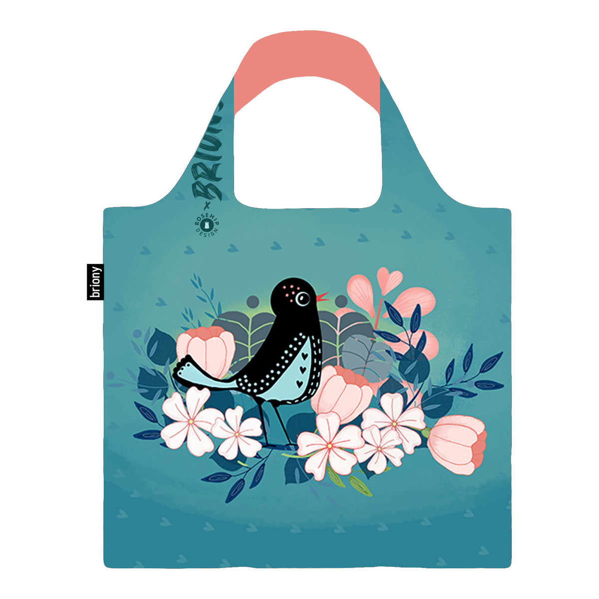 Floral Bird Shopping Bag x Rosehip