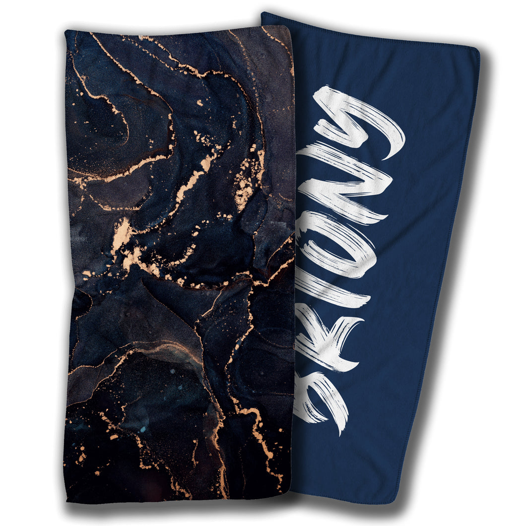 Dark Gold Marble Beach Towel 180x90cm