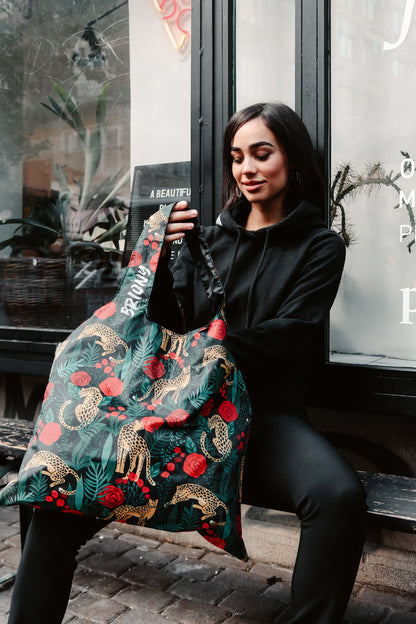 Leopard & Roses Shopping Bag
