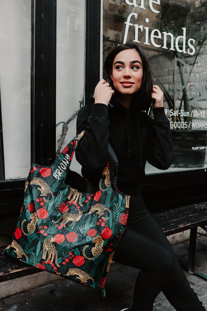 Leopard & Roses Shopping Bag