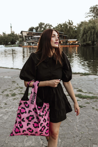 Pink Leopard Shopping Bag