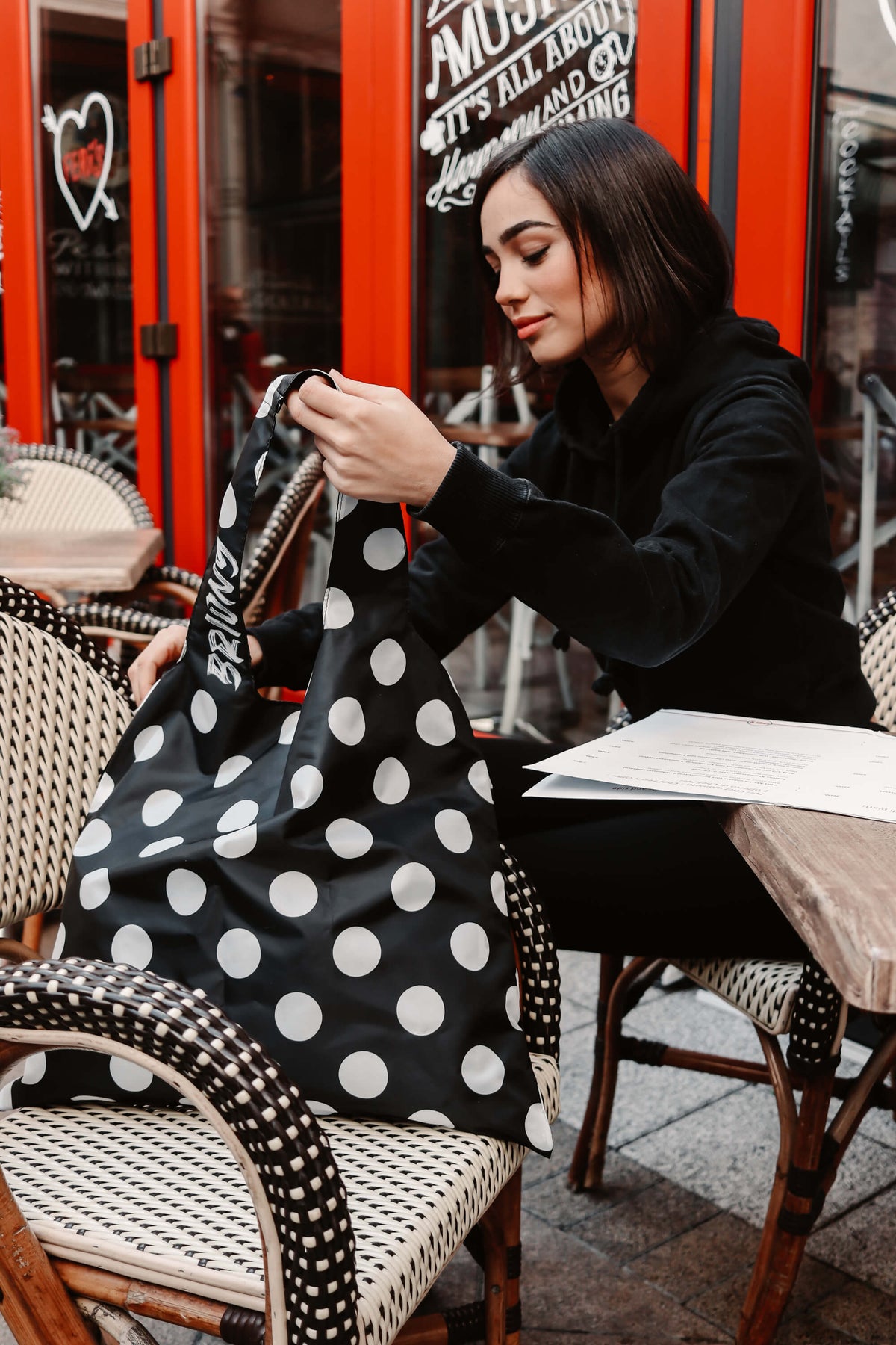 White Dots Shopping Bag
